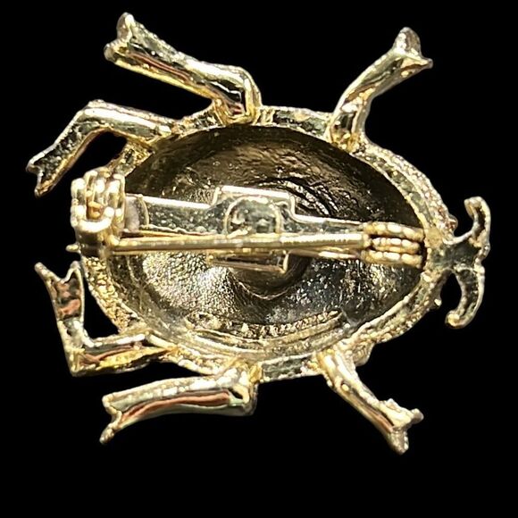 Vintage Gerrys Red Beetle Brooches Set of 2 Gold Tone Insect Pin Fashion Jewelry - Picture 4 of 8